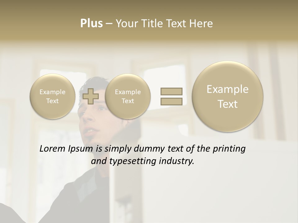 Man Sitting Behind A Computer PowerPoint Template