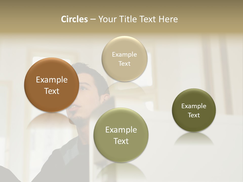 Man Sitting Behind A Computer PowerPoint Template