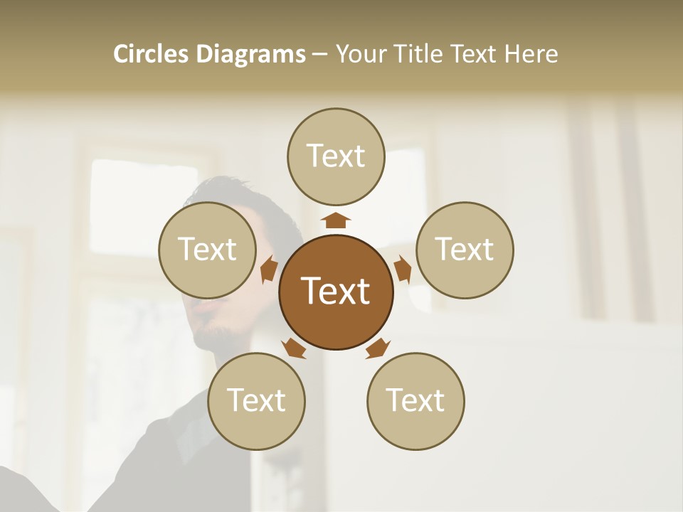 Man Sitting Behind A Computer PowerPoint Template