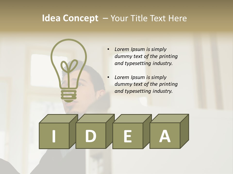 Man Sitting Behind A Computer PowerPoint Template