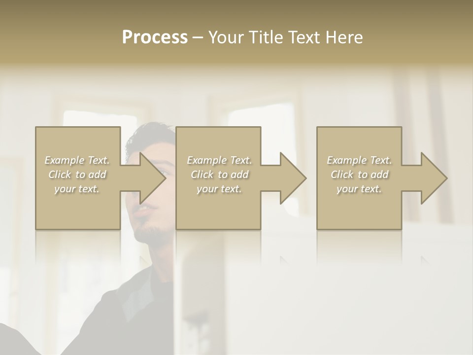 Man Sitting Behind A Computer PowerPoint Template