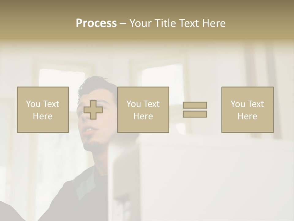 Man Sitting Behind A Computer PowerPoint Template