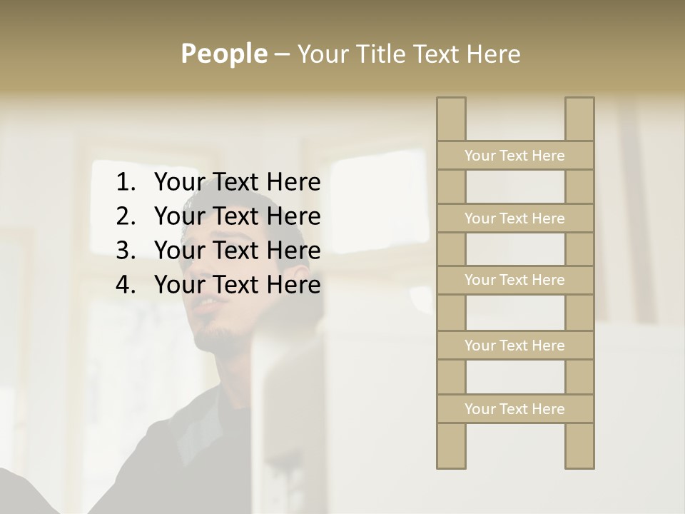 Man Sitting Behind A Computer PowerPoint Template