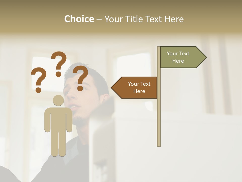 Man Sitting Behind A Computer PowerPoint Template