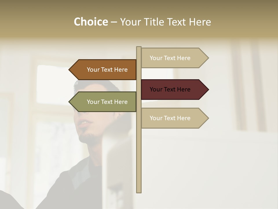 Man Sitting Behind A Computer PowerPoint Template