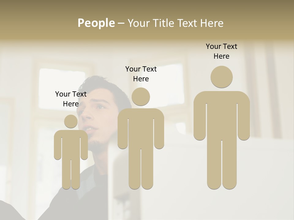 Man Sitting Behind A Computer PowerPoint Template