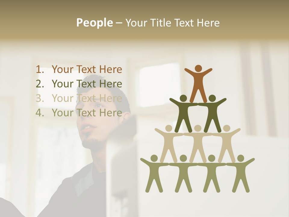 Man Sitting Behind A Computer PowerPoint Template