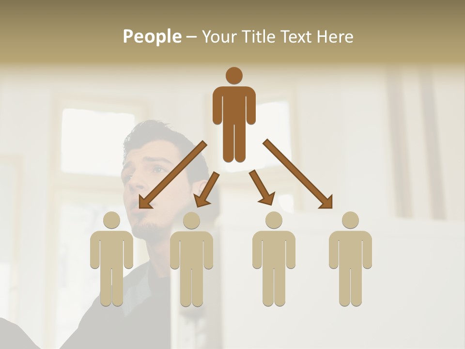 Man Sitting Behind A Computer PowerPoint Template