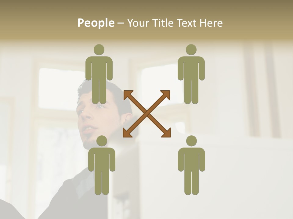 Man Sitting Behind A Computer PowerPoint Template