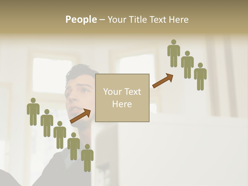 Man Sitting Behind A Computer PowerPoint Template