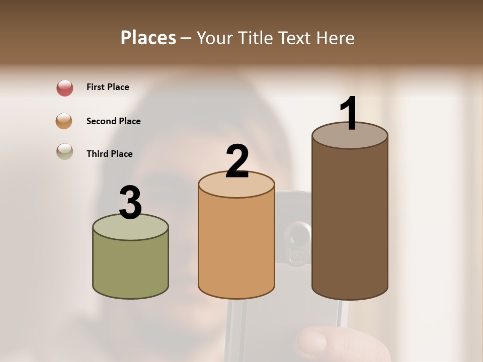 Man With Camera Phone PowerPoint Template