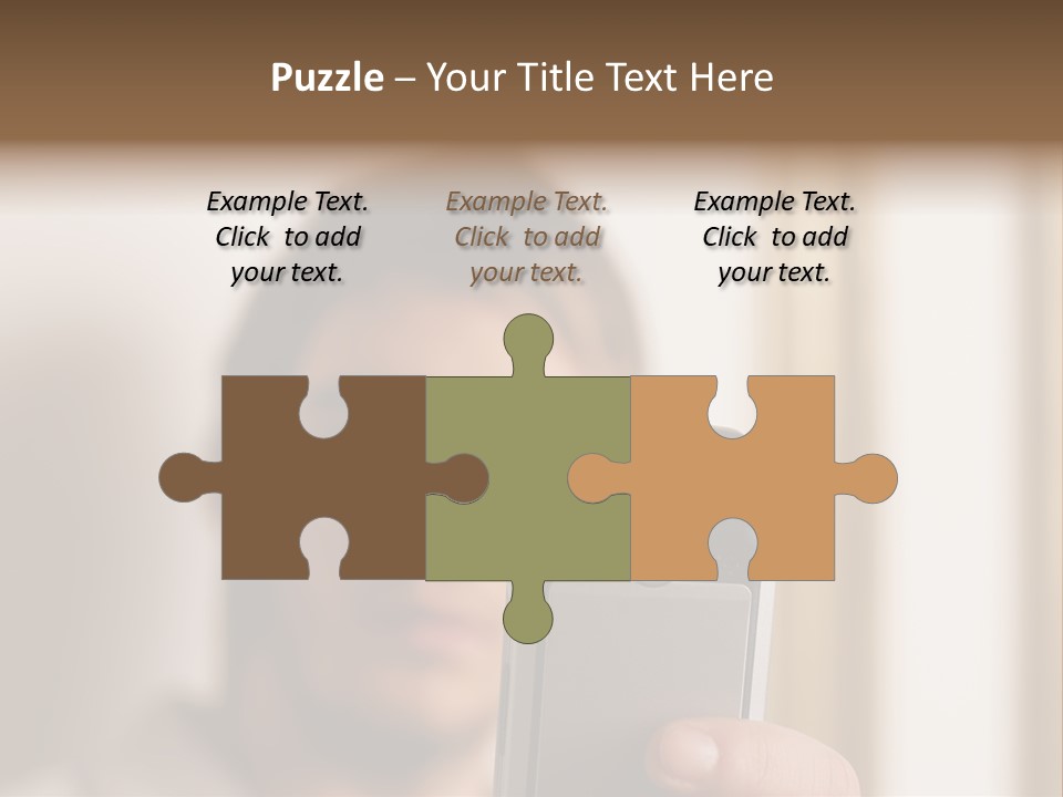 Man With Camera Phone PowerPoint Template