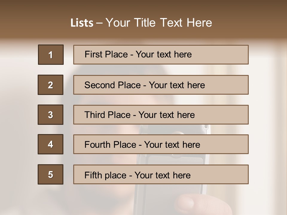 Man With Camera Phone PowerPoint Template
