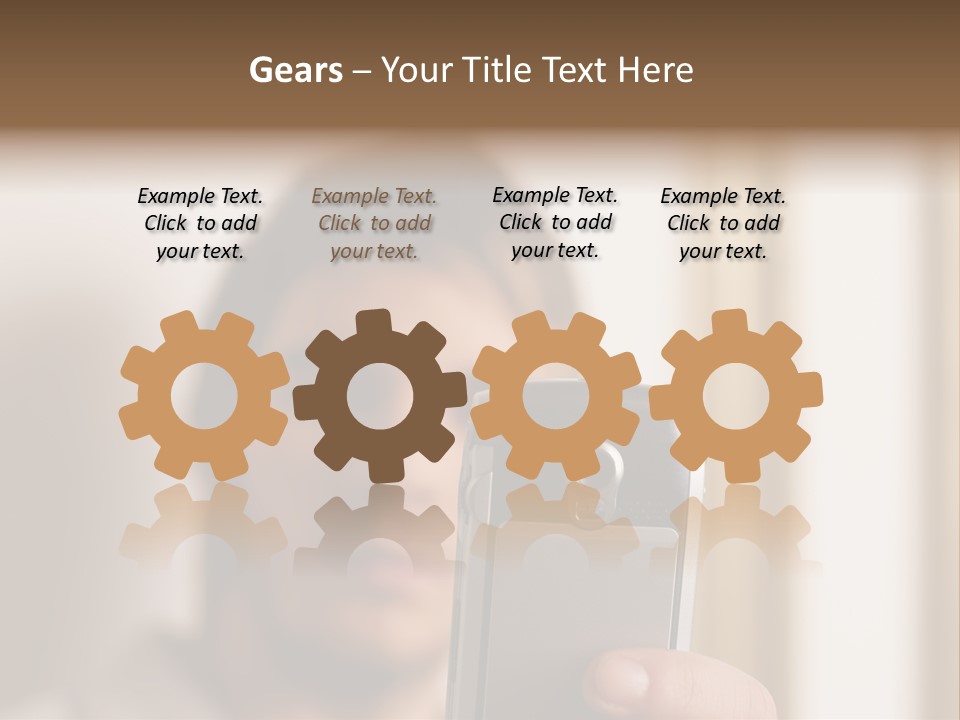 Man With Camera Phone PowerPoint Template