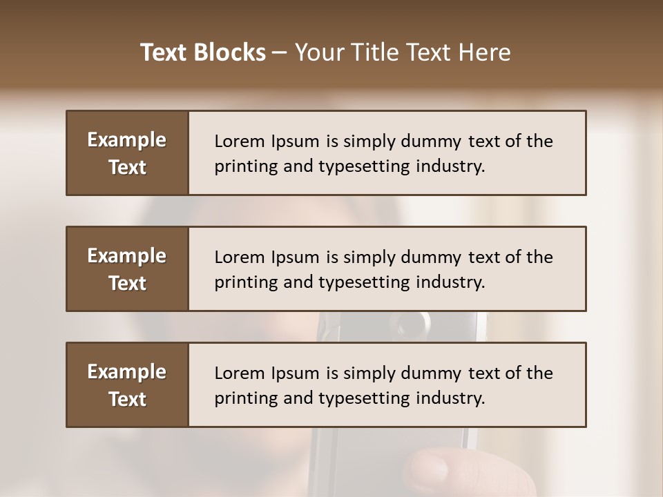 Man With Camera Phone PowerPoint Template