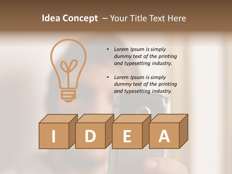 Man With Camera Phone PowerPoint Template