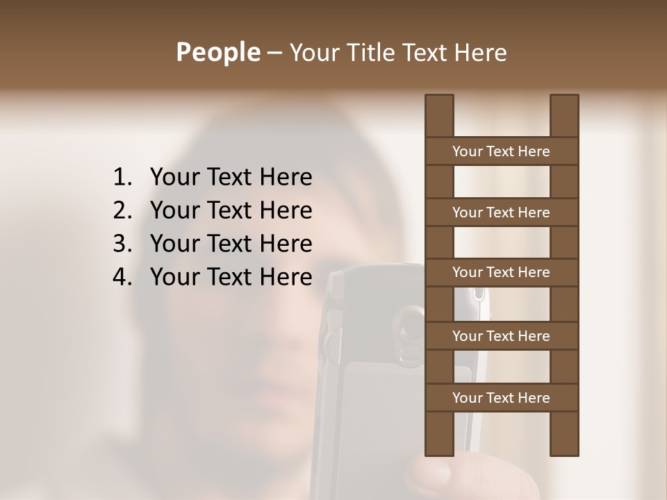 Man With Camera Phone PowerPoint Template