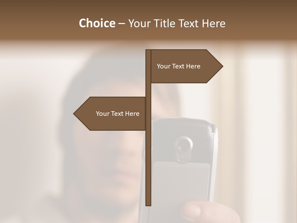 Man With Camera Phone PowerPoint Template