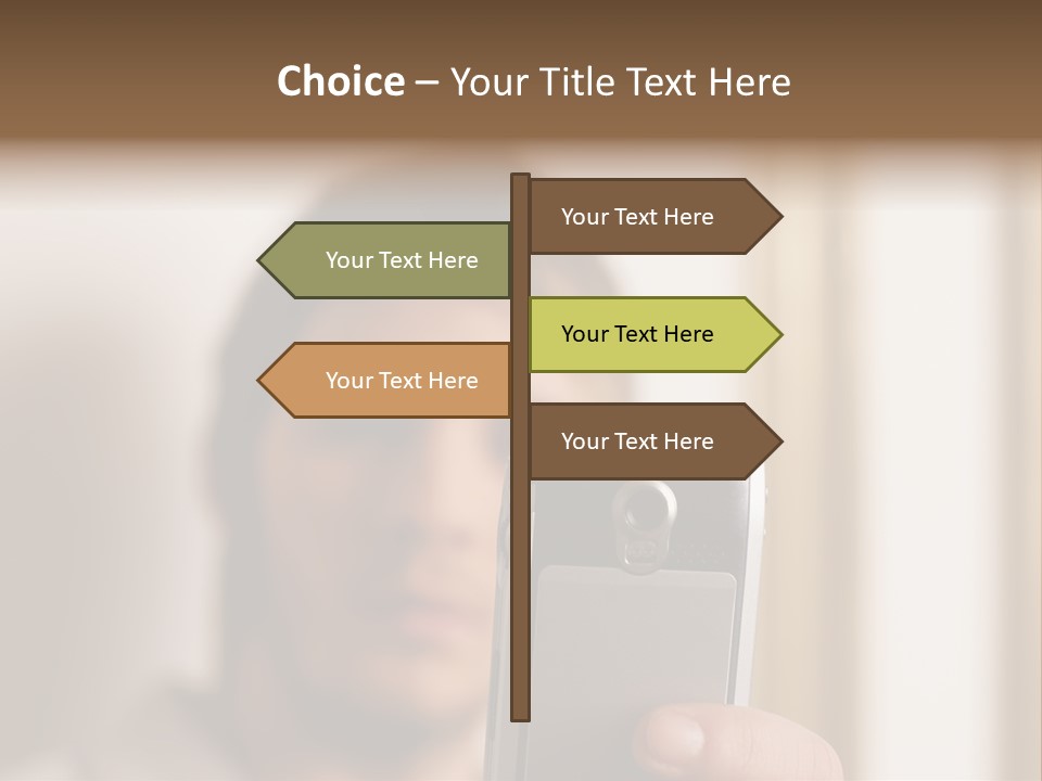 Man With Camera Phone PowerPoint Template