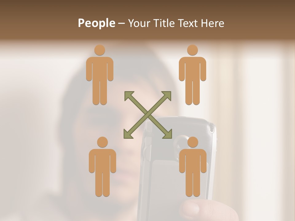 Man With Camera Phone PowerPoint Template