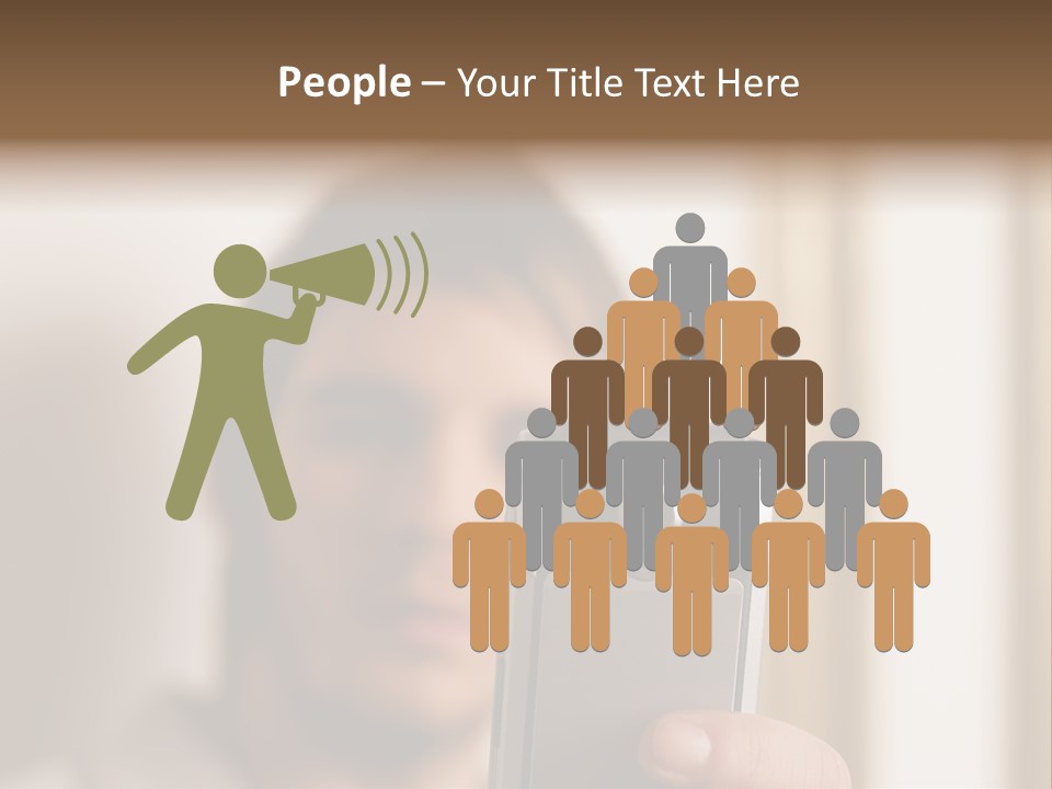 Man With Camera Phone PowerPoint Template