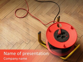 Extension Cord And Sockets On Floor PowerPoint Template