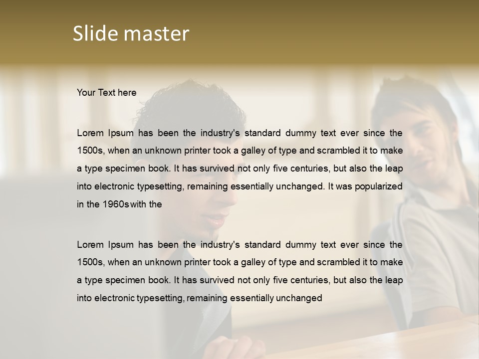 Male Colleagues Chatting PowerPoint Template