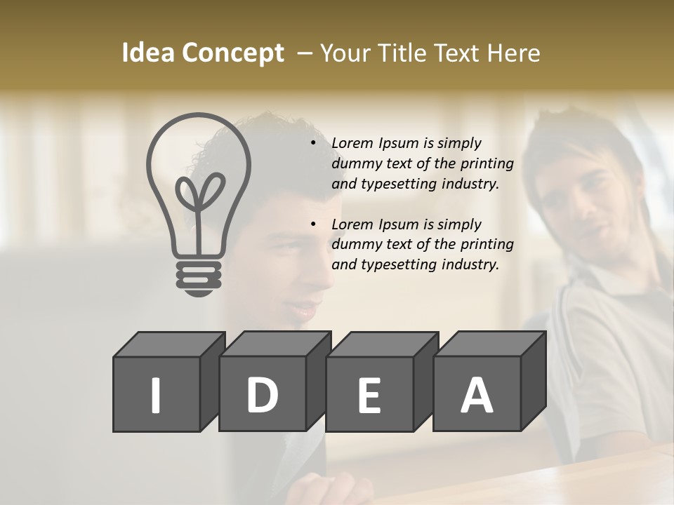 Male Colleagues Chatting PowerPoint Template