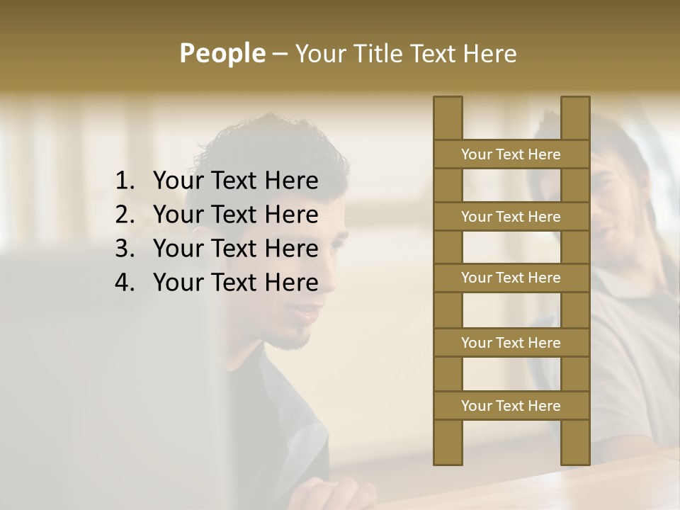 Male Colleagues Chatting PowerPoint Template