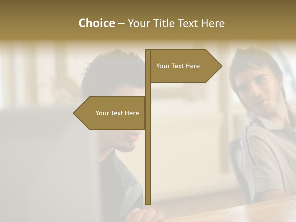 Male Colleagues Chatting PowerPoint Template
