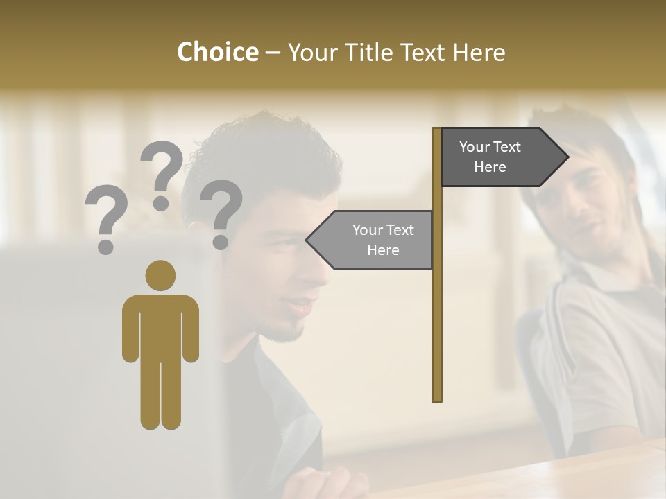 Male Colleagues Chatting PowerPoint Template