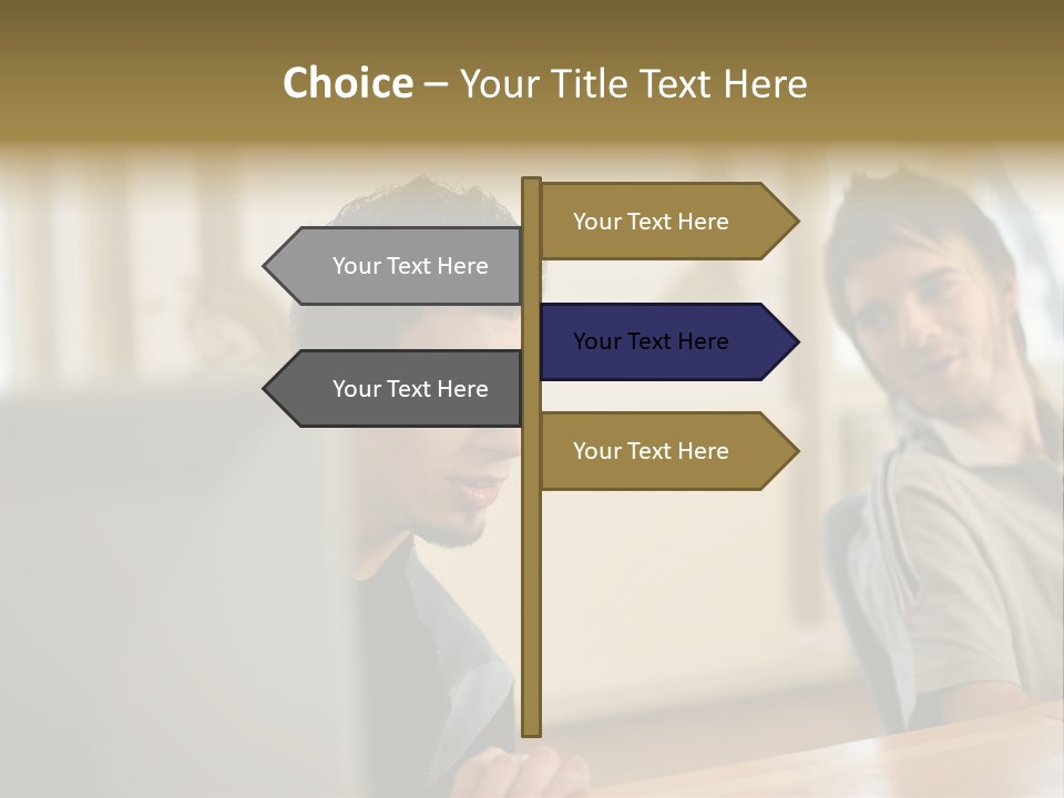 Male Colleagues Chatting PowerPoint Template