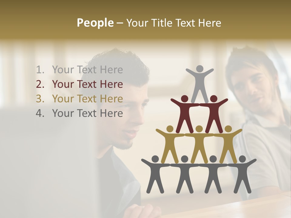 Male Colleagues Chatting PowerPoint Template