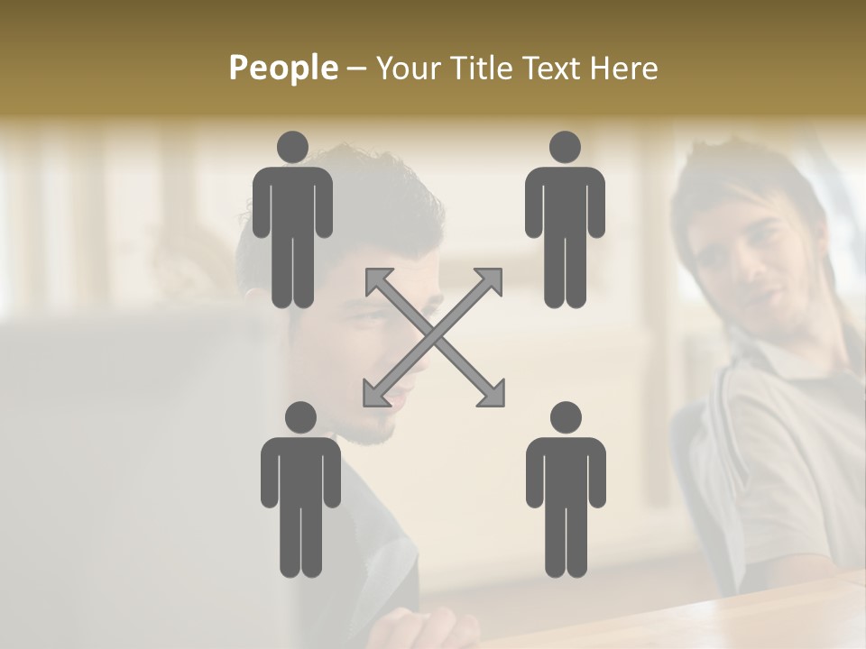 Male Colleagues Chatting PowerPoint Template