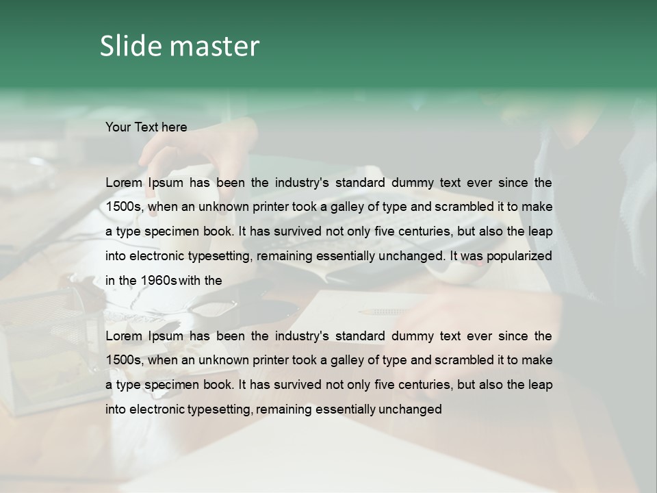 Man With Coffee Spilt On His Desk PowerPoint Template