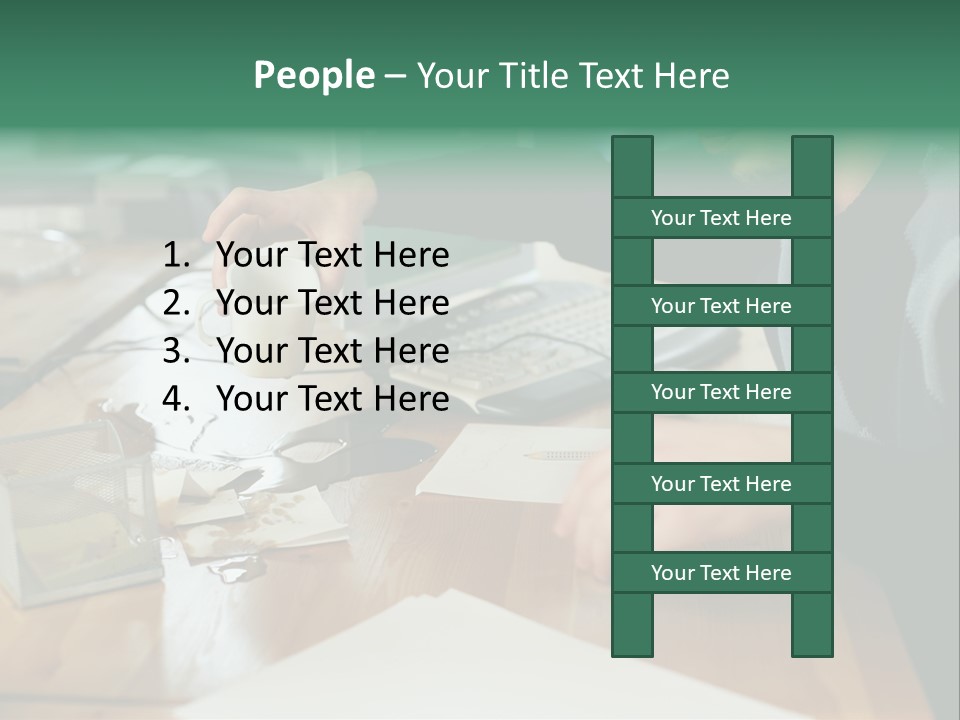 Man With Coffee Spilt On His Desk PowerPoint Template