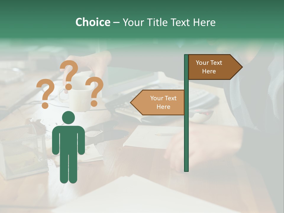 Man With Coffee Spilt On His Desk PowerPoint Template