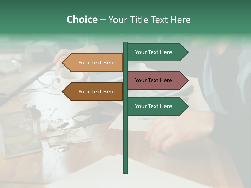 Man With Coffee Spilt On His Desk PowerPoint Template
