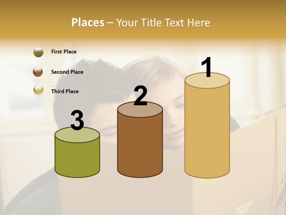 Man And Woman Looking At Folder PowerPoint Template