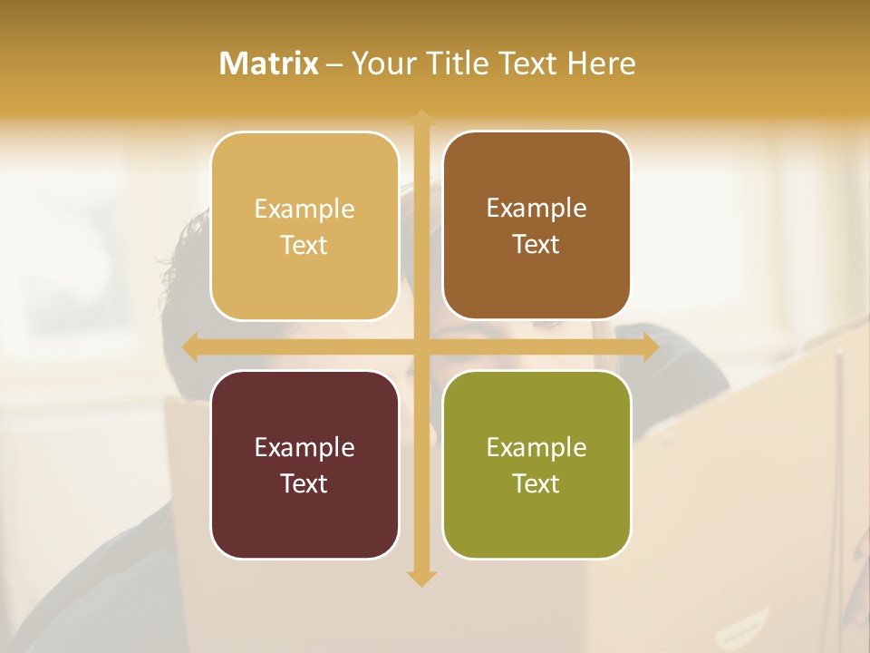 Man And Woman Looking At Folder PowerPoint Template