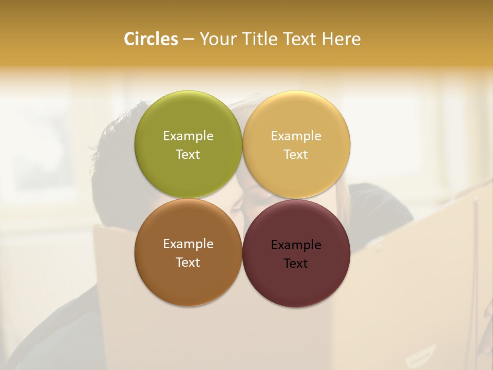 Man And Woman Looking At Folder PowerPoint Template