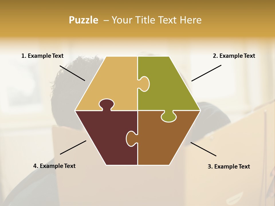 Man And Woman Looking At Folder PowerPoint Template