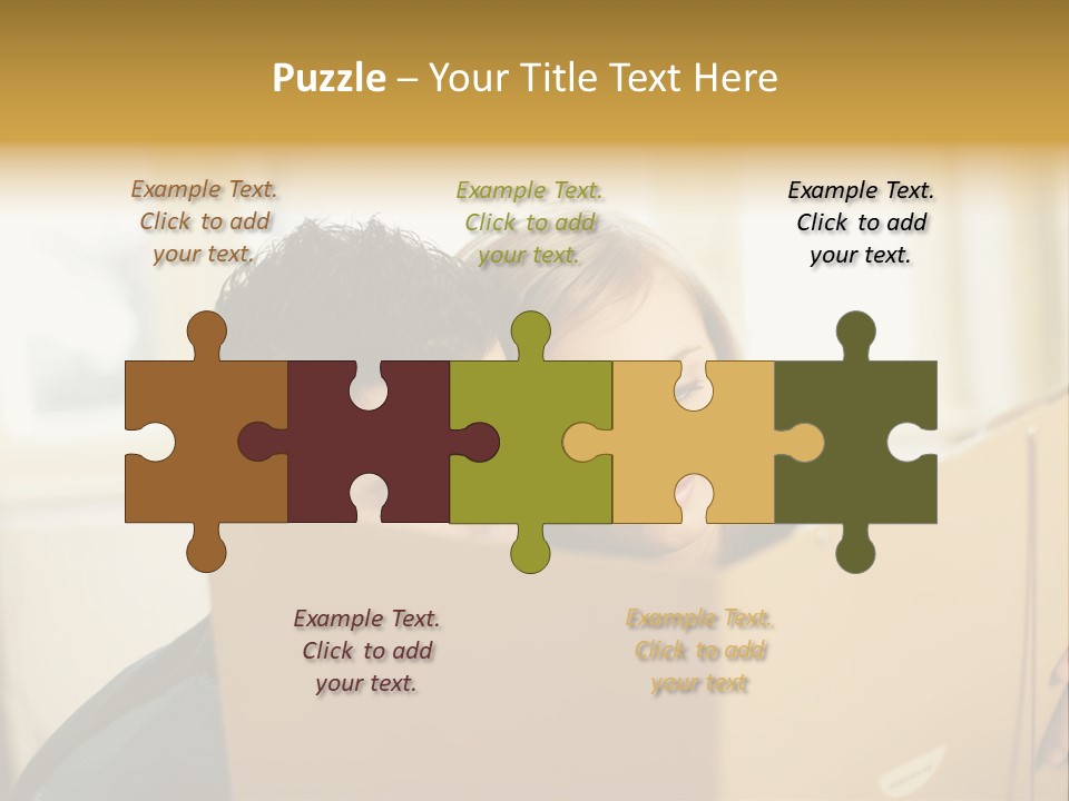 Man And Woman Looking At Folder PowerPoint Template