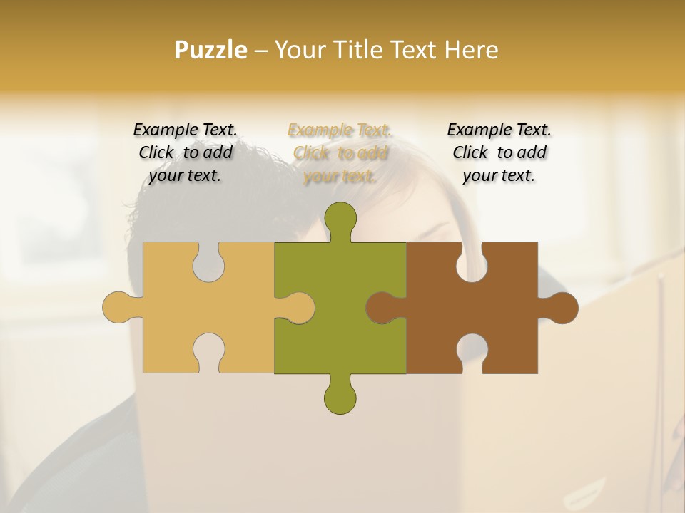 Man And Woman Looking At Folder PowerPoint Template