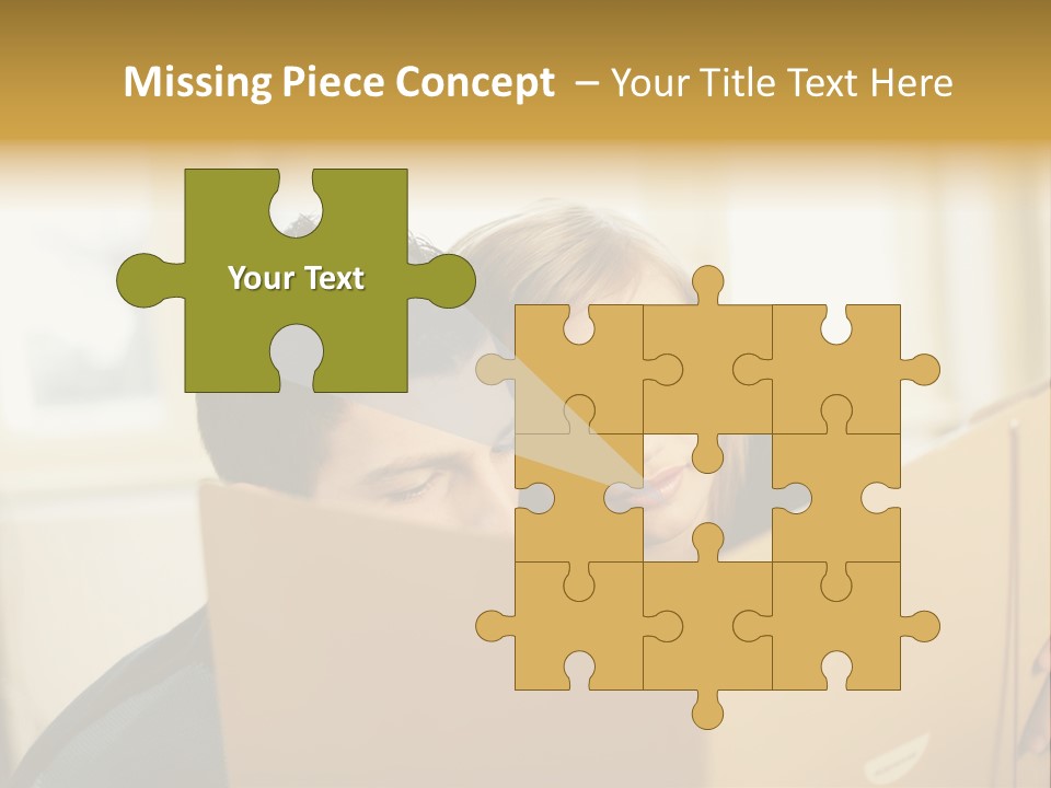 Man And Woman Looking At Folder PowerPoint Template