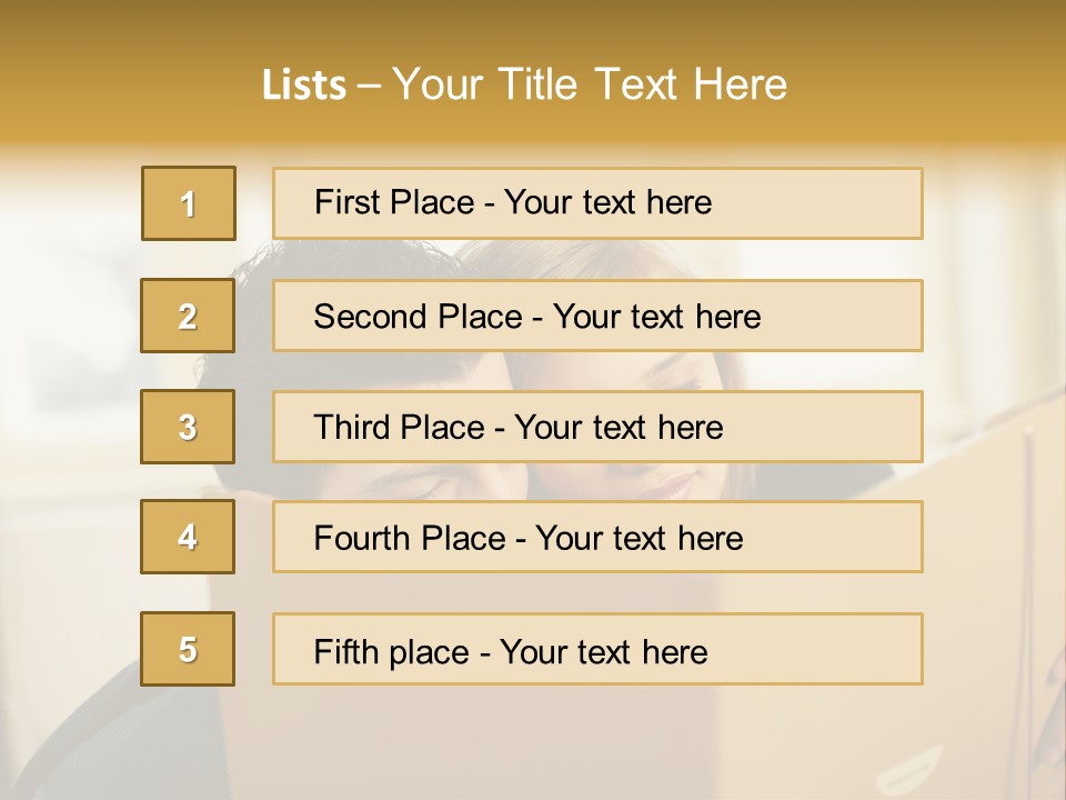 Man And Woman Looking At Folder PowerPoint Template