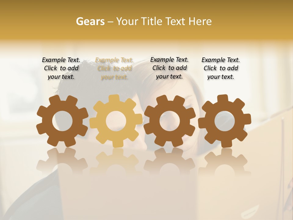 Man And Woman Looking At Folder PowerPoint Template