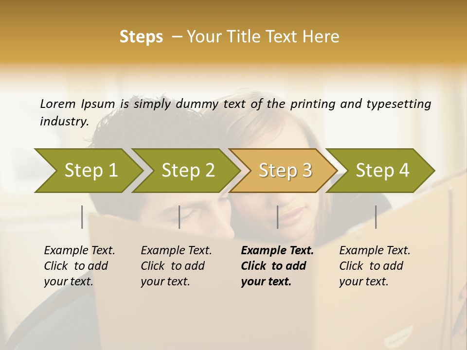 Man And Woman Looking At Folder PowerPoint Template