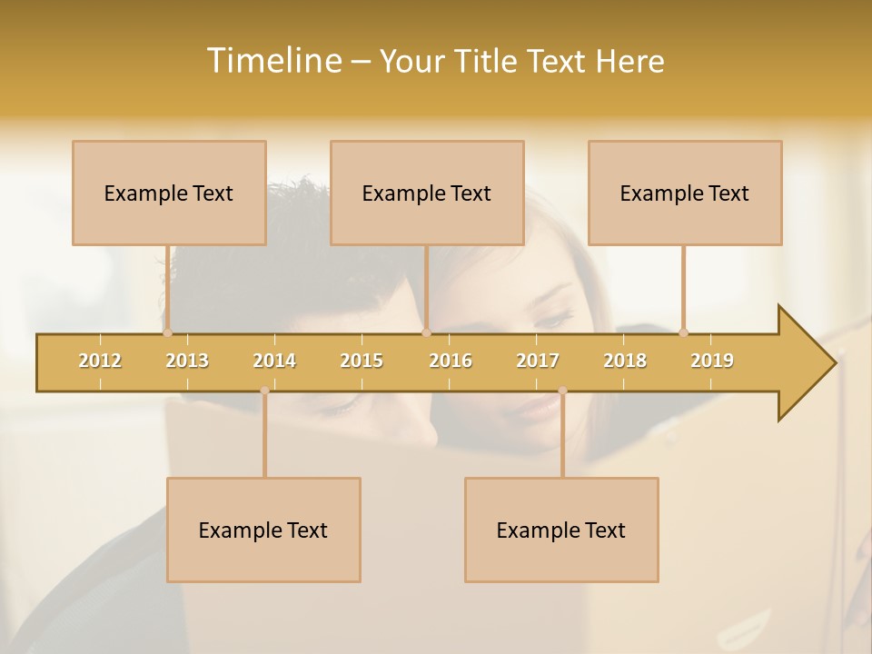 Man And Woman Looking At Folder PowerPoint Template