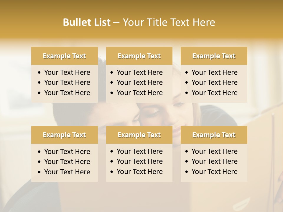 Man And Woman Looking At Folder PowerPoint Template